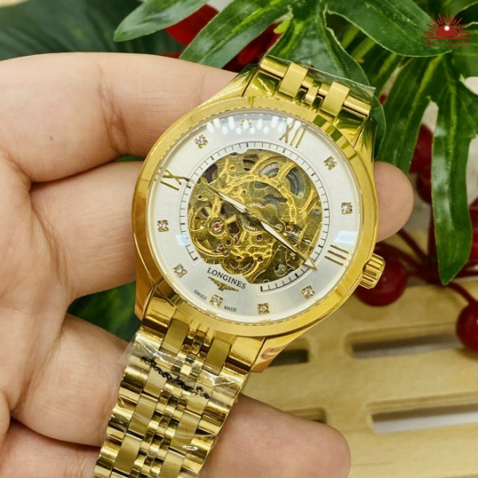 Đồng hồ tự động Longines - Vàng Gold - Lộ cơ