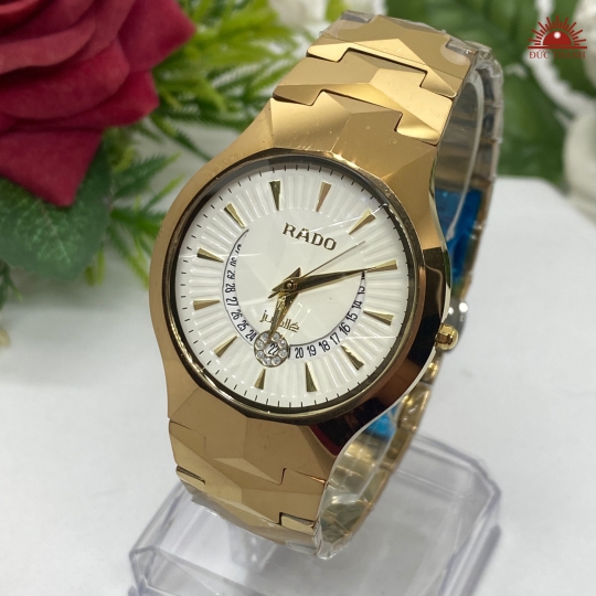 Đồng Hồ Nam Đá Đúc Rado JH6604GHM Trắng lịch lưỡi liềm 