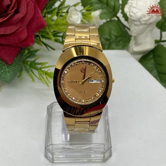 Đồng Hồ Nam Đá Đúc Rado JL6688GHM - Full Vàng Đồng