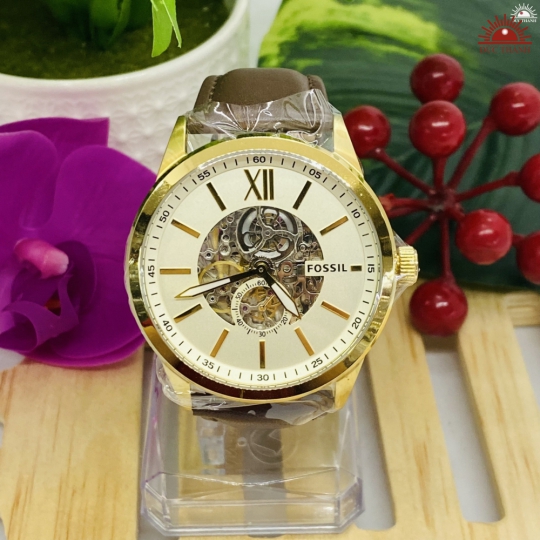 Đồng Hồ Nam Tự Động FOSSIL 117701 - Trắng Vàng