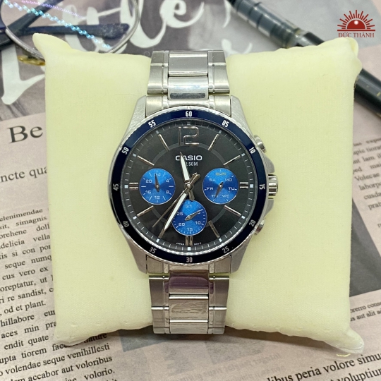 Đồng hồ Nam Casio 5374- 6 kim - Xanh Đen