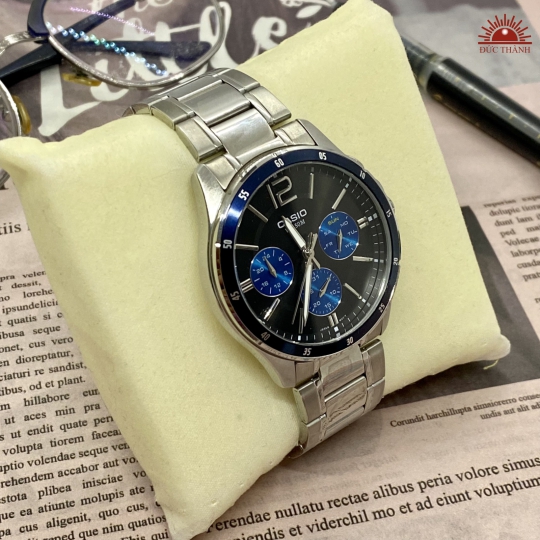 Đồng hồ Nam Casio 5374- 6 kim - Xanh Đen
