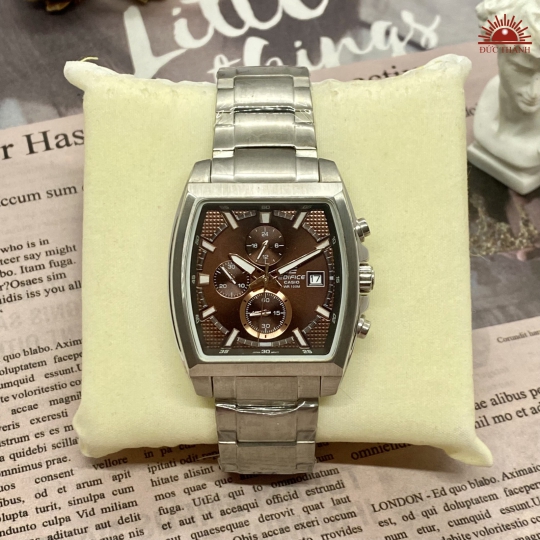 Đồng hồ Nam Casio Edifice 5162 - 6 kim - Mặt Vuông Nâu