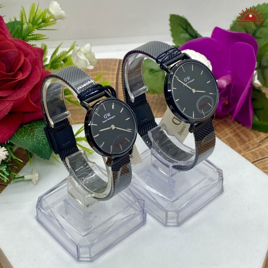 Đồng Hồ Cặp DW 6729  - Vỏ Xi Dây Inox  - Full Đen