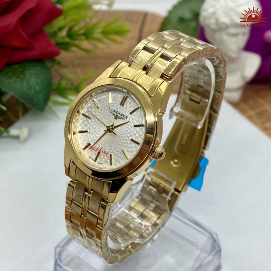 Đồng Hồ Nữ Longines Vỏ Xi Dây Inox - Vàng Trắng