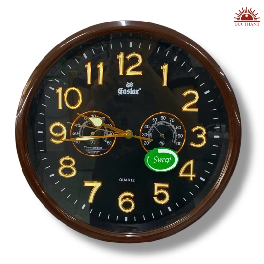 Đồng Hồ Treo Tường Eastar 32,5 cm - 3009 Đen Dạ Quang