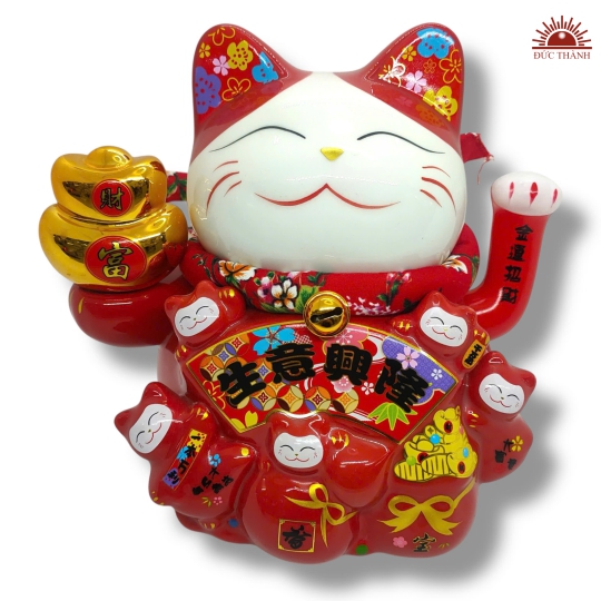 Mèo Thần Tài Sứ - Bát Phương Khai Tài 20cm - 023