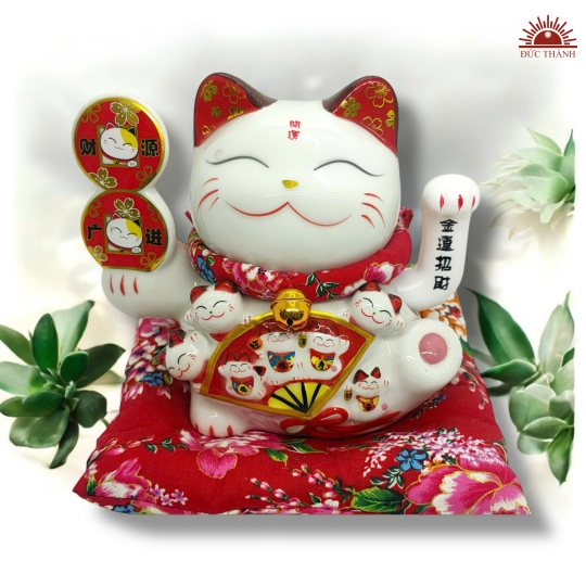 Mèo Thần Tài Vẫy Tay May Mắn Đồng Xu Tài Lộc  20 cm - 023