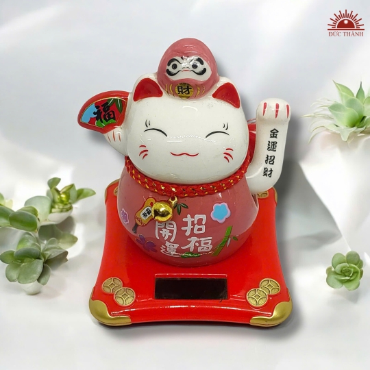 Mèo Thần Tài Vẫy Tay Năng Lượng Mặt Trời Tự Động - 02