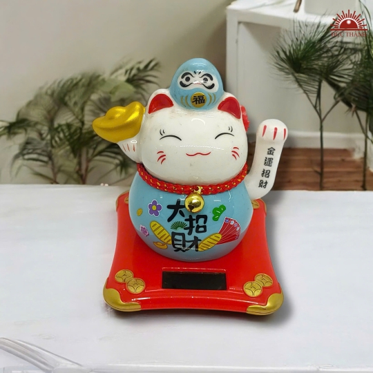 Mèo Thần Tài Vẫy Tay Năng Lượng Mặt Trời Tự Động - 01