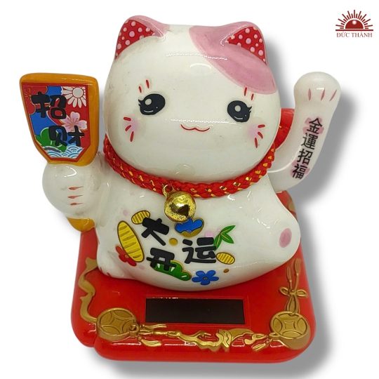 Mèo Thần Tài Vẫy Tay Năng Lượng Mặt Trời Tự Động - 04