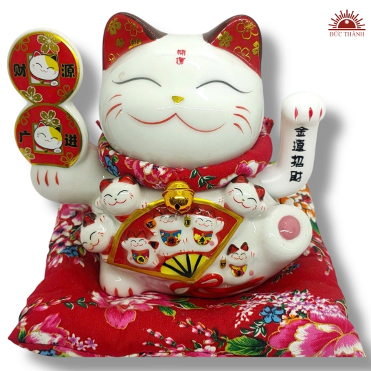 Mèo Thần Tài Vẫy Tay May Mắn Đồng Xu Tài Lộc  20 cm - 023