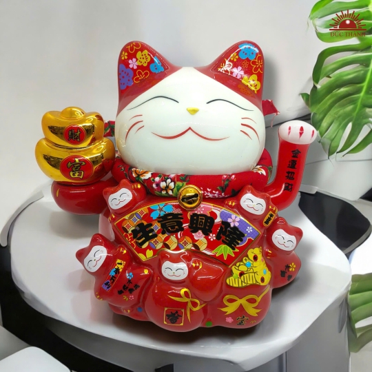 Mèo Thần Tài Sứ - Bát Phương Khai Tài 20cm - 023