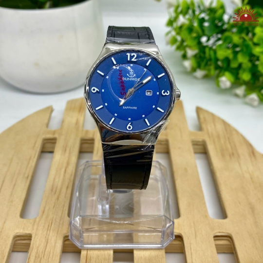 Đồng Hồ Nữ Sunrise - Mặt Xanh Niềng Trắng