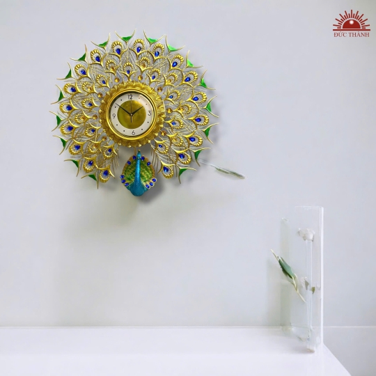 Đồng Hồ Treo Tường Công 70Cm - Thép Không Gỉ - Vàng