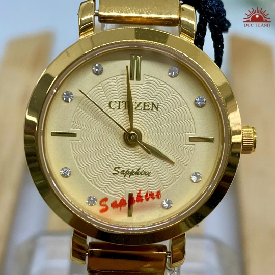 Đồng Hồ Nữ Citizen - Mặt Vàng  Niềng Vàng - 7115L