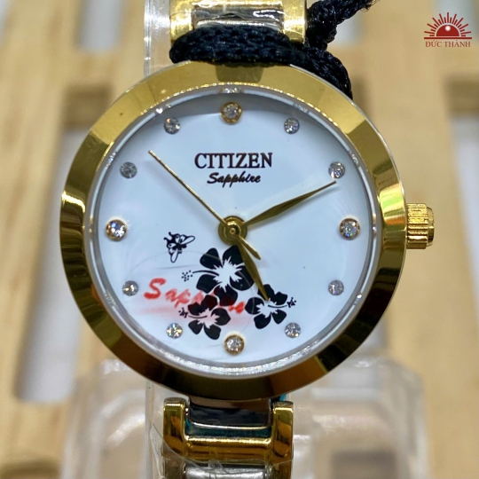 Đồng Hồ Nữ Citizen- Mặt Trắng Niềng Vàng - 7132L