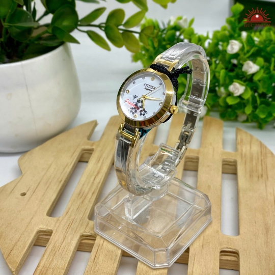 Đồng Hồ Nữ Citizen- Mặt Trắng Niềng Vàng - 7132L