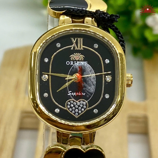 Đồng Hồ Nữ Orient - Mặt Đen Niềng Vàng - O7169