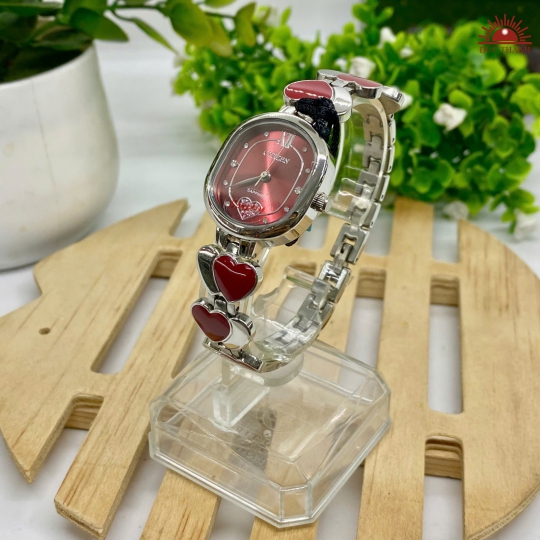 Đồng Hồ Nữ Citizen - Mặt Đỏ Niềng Trắng - C7169