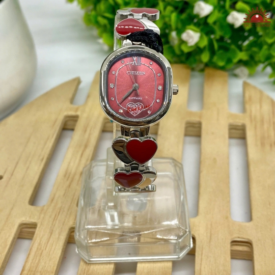 Đồng Hồ Nữ Citizen - Mặt Đỏ Niềng Trắng - C7169