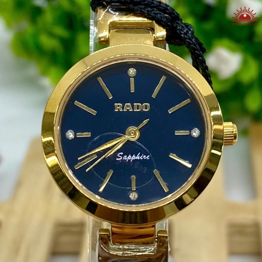 Đồng Hồ Nữ Rado - Mặt Xanh Niềng Vàng - R7152