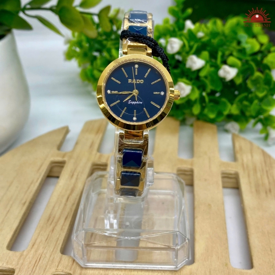 Đồng Hồ Nữ Rado - Mặt Xanh Niềng Vàng - R7152