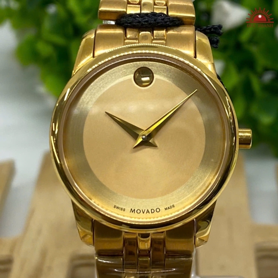 Đồng Hồ Nữ Movado - Mặt Vàng Niềng Vàng - 6001L