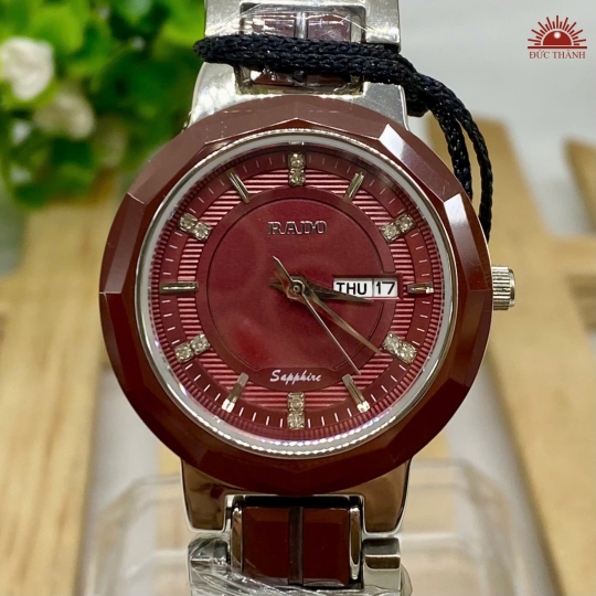 Đồng Hồ Nữ Rado- Mặt Nâu Đỏ Niềng Trắng - 681L