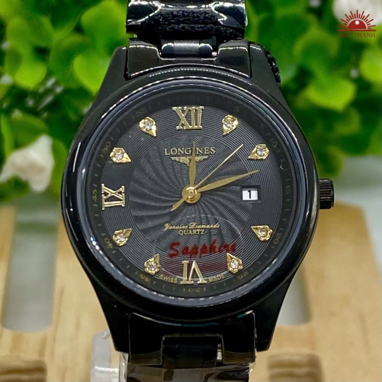 Đồng Hồ Nữ Longines- Mặt Đen Niềng Đen - G8