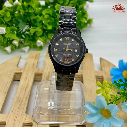 Đồng Hồ Nữ Longines- Mặt Đen Niềng Đen - G8