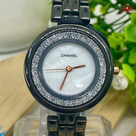 Đồng Hồ Nữ Đá Đúc Chanel - Mặt Trắng 8023