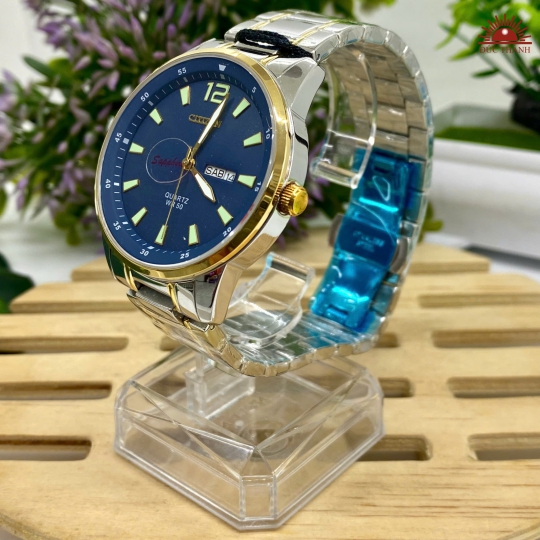 Đồng Hồ Nam Citizen - Mặt Xanh Niềng Vàng - 2210M