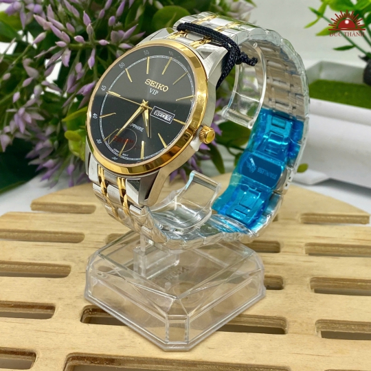 Đồng Hồ Nam Seiko - Mặt Đen Niềng Vàng - SK2084