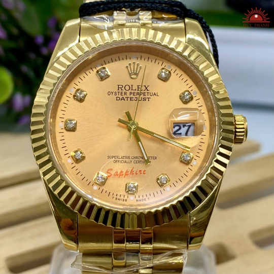 Đồng Hồ Nam Rolex - Mặt Vàng Niềng Vàng - 16233