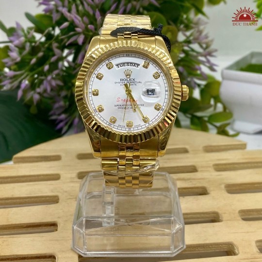 Đồng Hồ Nam Rolex - Mặt Trắng Niềng Vàng - 16233